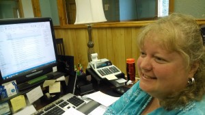 Michelle at her desk